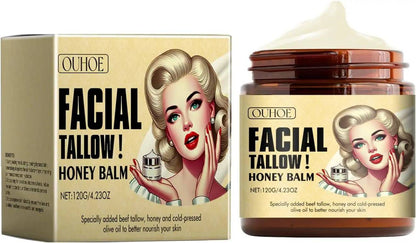 22025 Whipped Beef Tallow and Honey Balm Moisturizer for Skin, Face, Lips, Body - Unscented
